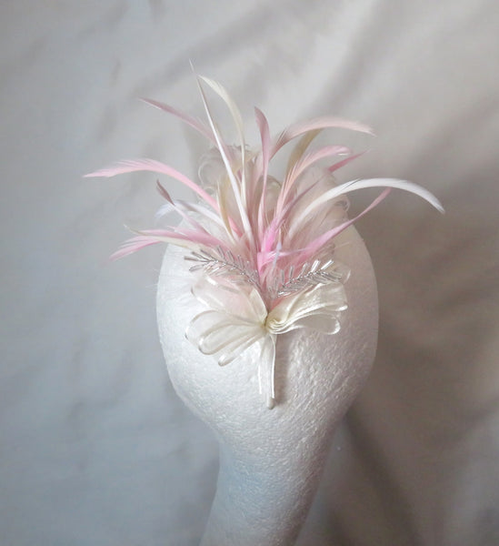 Pale Vintage Pink and Ivory Regency Feather Sprig