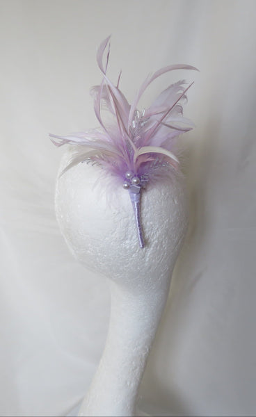 Lilac Lavender and Ivory Regency Feather Sprig