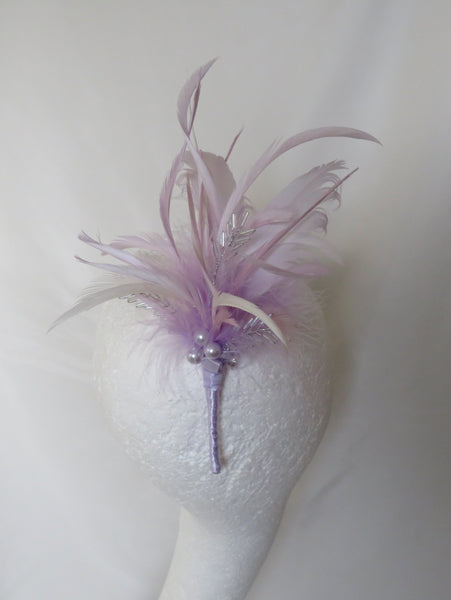 Lilac Lavender and Ivory Regency Feather Sprig