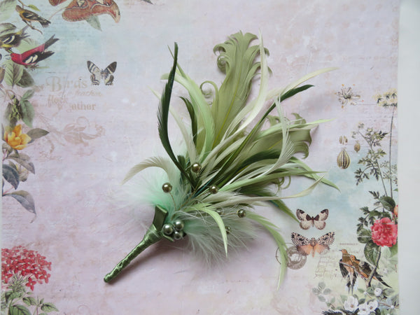 Green Botanical Regency Feather Sprig