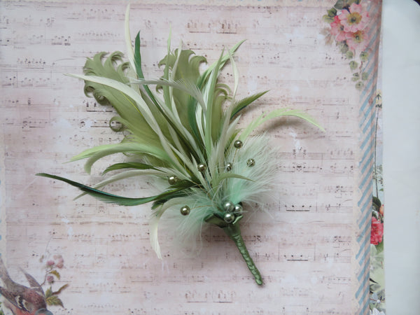 Green Botanical Regency Feather Sprig
