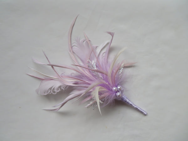 Lilac Lavender and Ivory Regency Feather Sprig