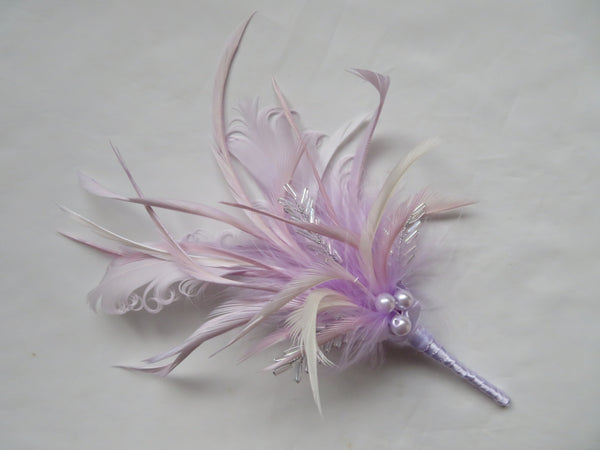 Lilac Lavender and Ivory Regency Feather Sprig