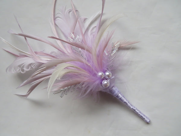 Lilac Lavender and Ivory Regency Feather Sprig