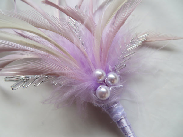 Lilac Lavender and Ivory Regency Feather Sprig
