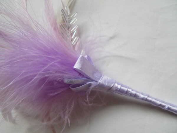 Lilac Lavender and Ivory Regency Feather Sprig