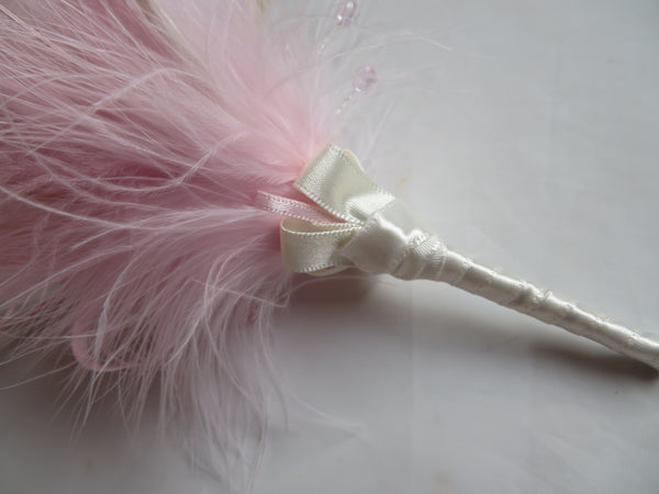 Vintage Rose Pink and Ivory Regency Feather Sprig
