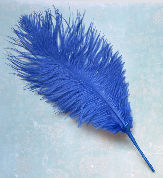 Dark Royal Blue Regency Ostrich Feather Sprig