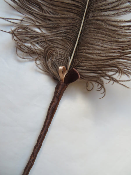 Chocolate Mocha Brown Regency Ostrich Feather Sprig