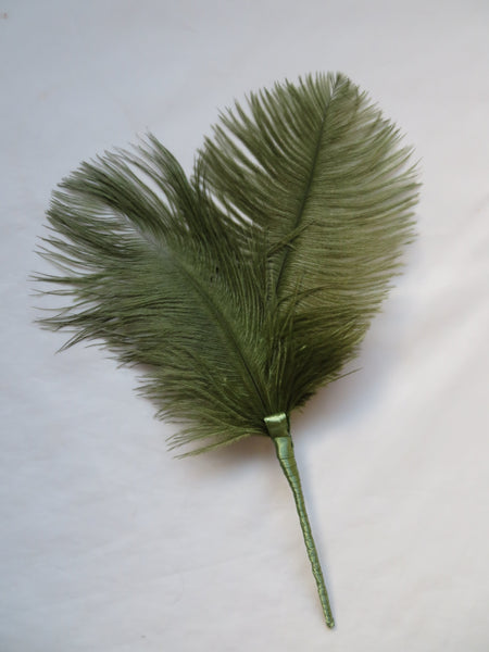 Olive Green Regency Ostrich Feather Sprig