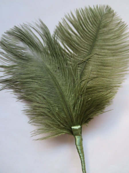 Olive Green Regency Ostrich Feather Sprig