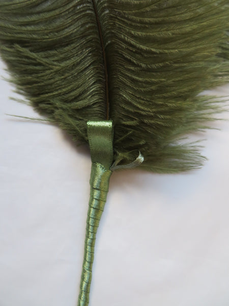 Olive Green Regency Ostrich Feather Sprig