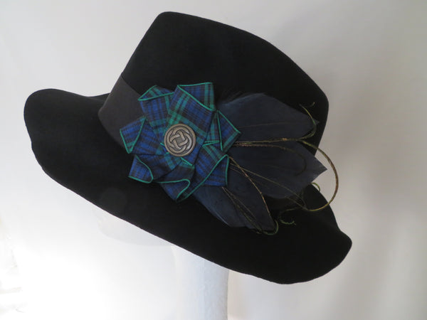 Black Watch Tartan Celtic Hat Clip