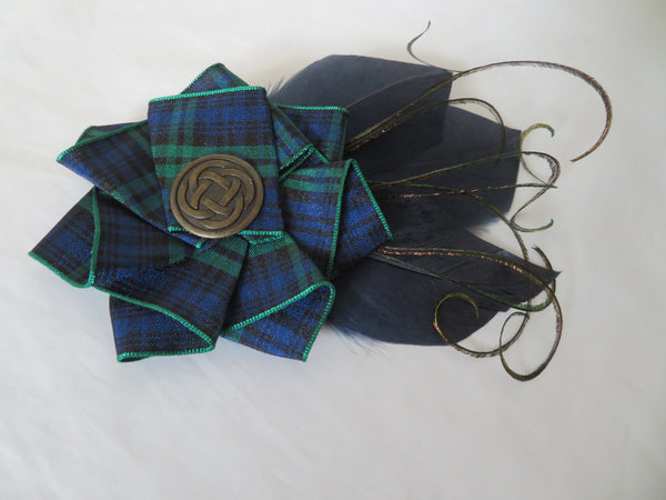 Black Watch Tartan Celtic Hat Clip