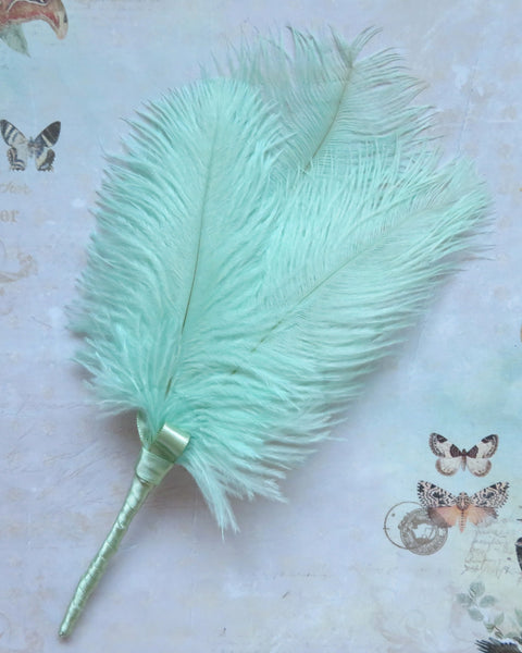 Mint Green Regency Ostrich Feather Sprig