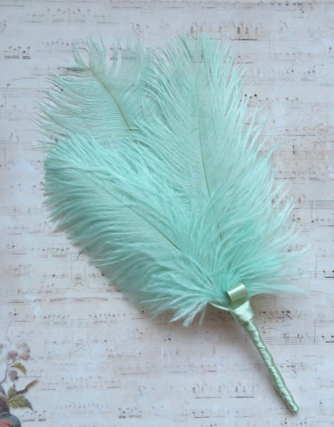 Mint Green Regency Ostrich Feather Sprig