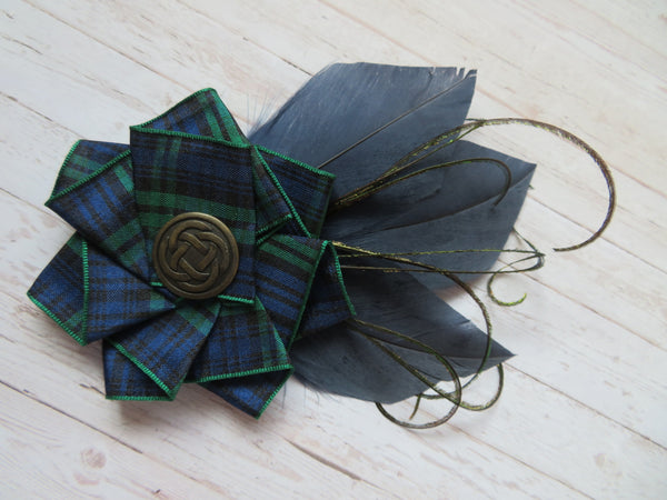 Black Watch Tartan Celtic Hat Clip