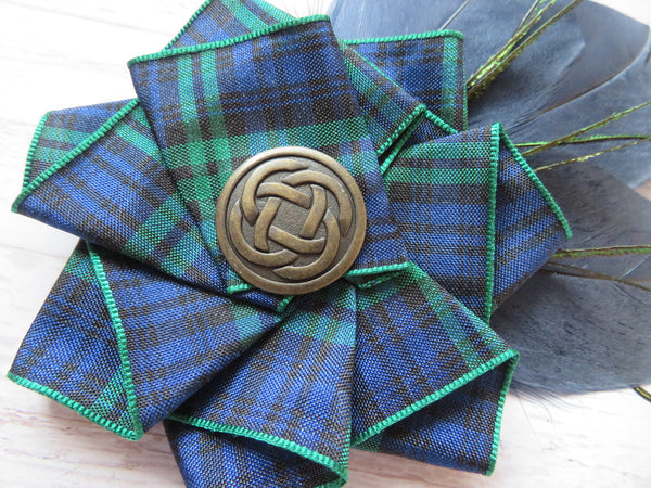 Black Watch Tartan Celtic Hat Clip