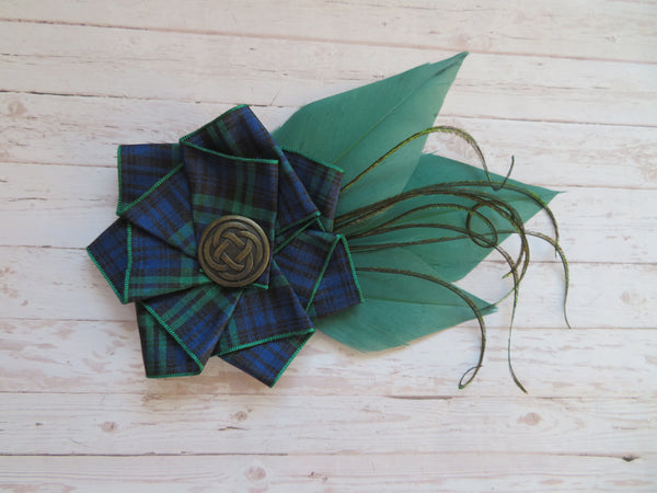 Black Watch Tartan Celtic Hat Clip