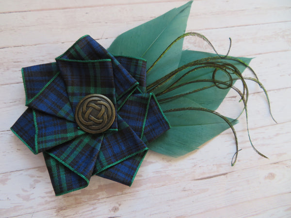 Black Watch Tartan Celtic Hat Clip