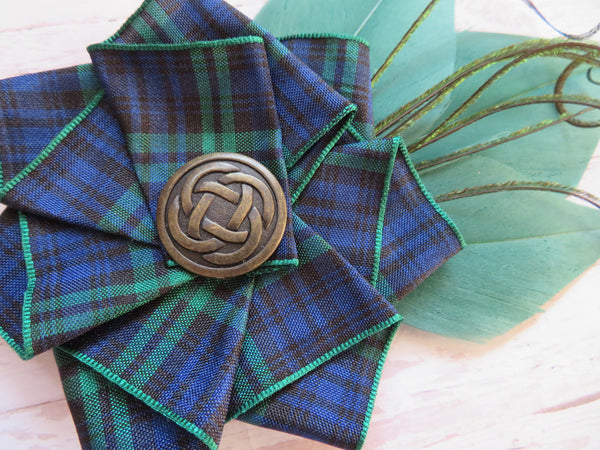 Black Watch Tartan Celtic Hat Clip