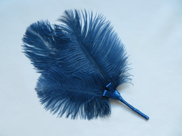 Prussian Navy Blue Regency Ostrich Feather Sprig