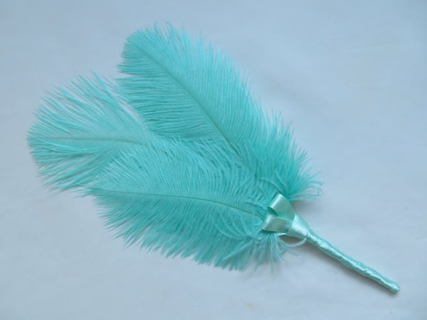 Aquamarine Blue Regency Ostrich Feather Sprig