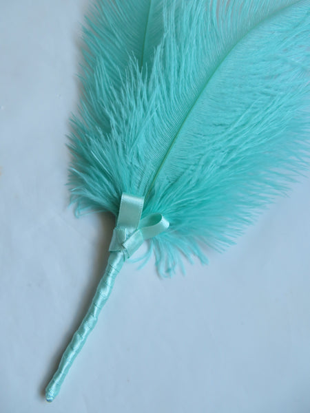 Aquamarine Blue Regency Ostrich Feather Sprig