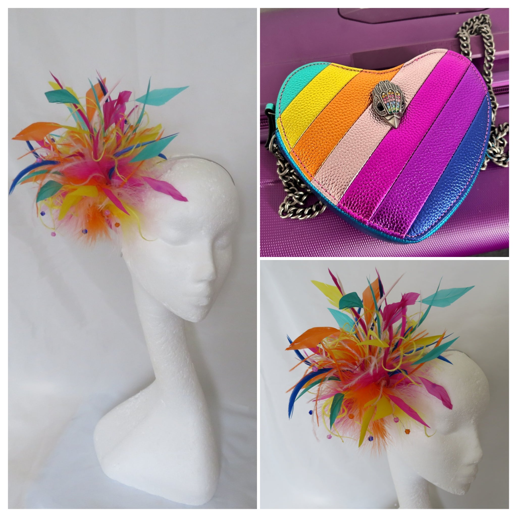 Layla Multicolour Large Feather Feathery Headpiece 