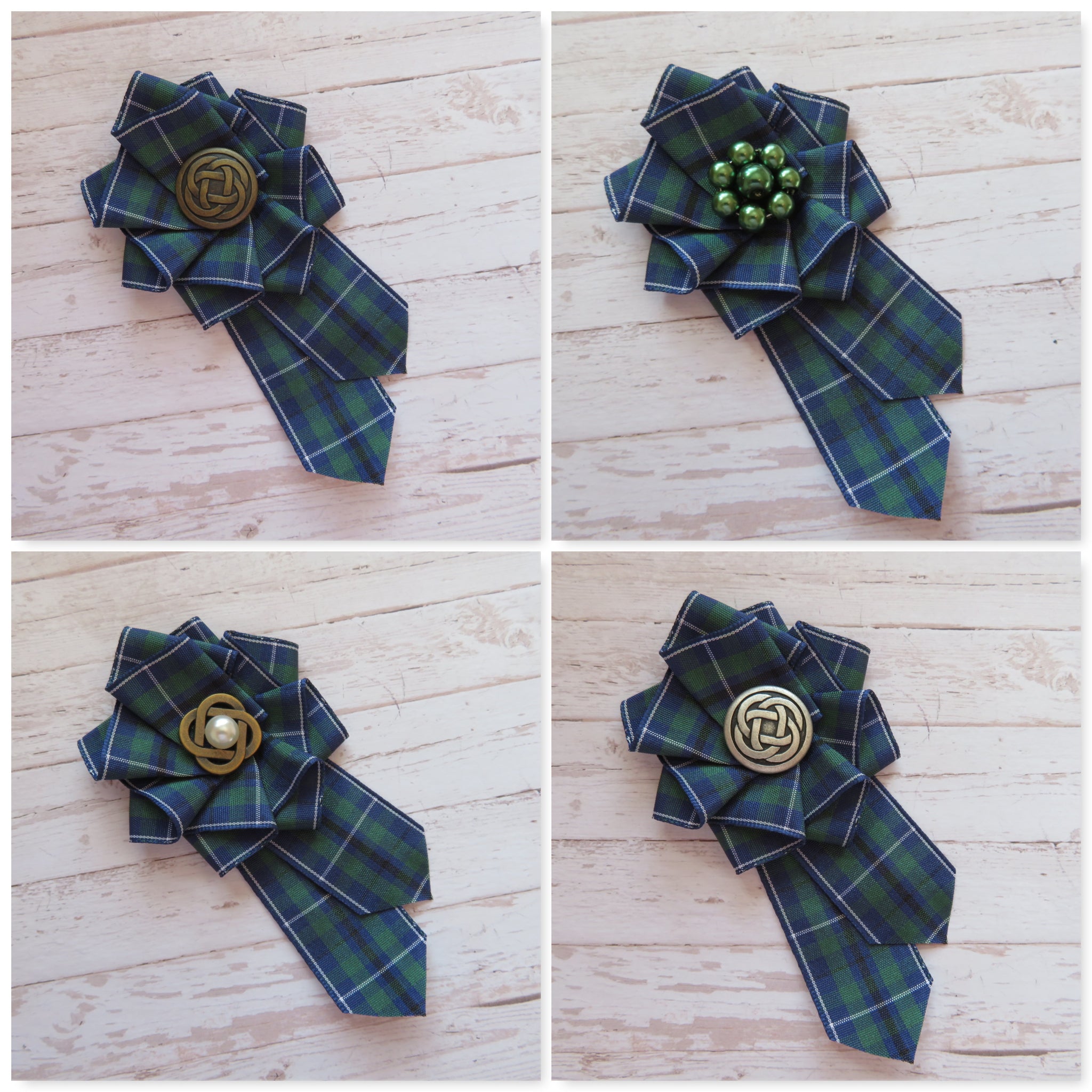 Douglas Modern Tartan Ruffle Brooch