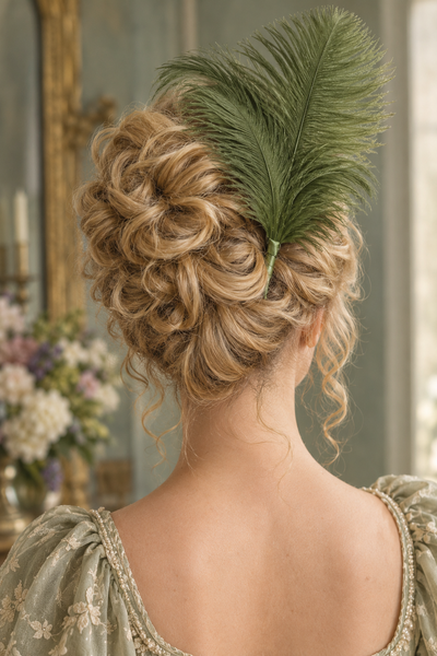 Olive Green Regency Ostrich Feather Sprig
