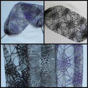 Black Cobweb Narrow Veils - Various Colours