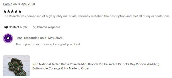 Irish National Tartan Ruffle Brooch