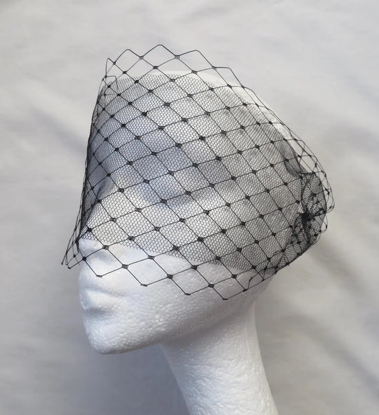 Black Narrow Double Veil