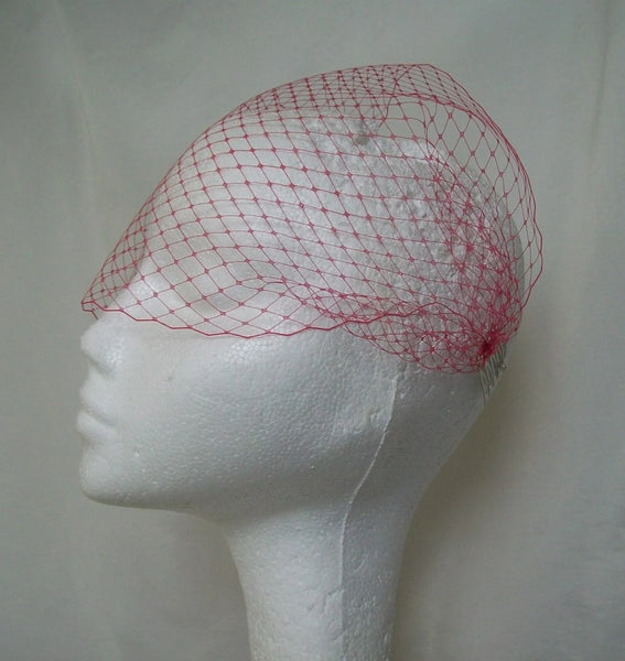 Cerise Pink Bandeau Veil
