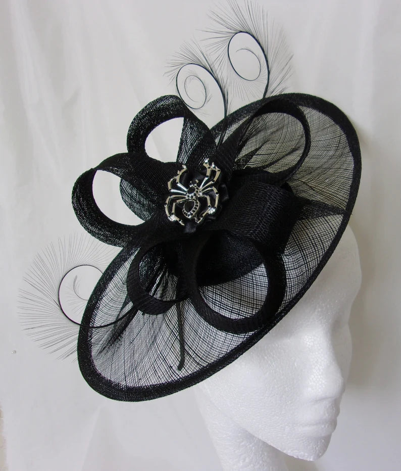 Black Spider Saucer Hat