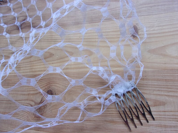 White Vintage Waffle Weave Veil
