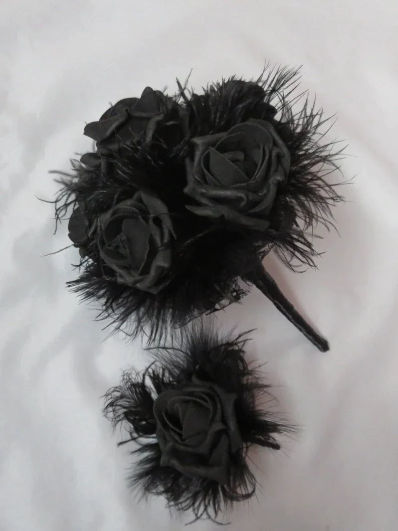 Black Rose Gothic Bouquet & Buttonhole