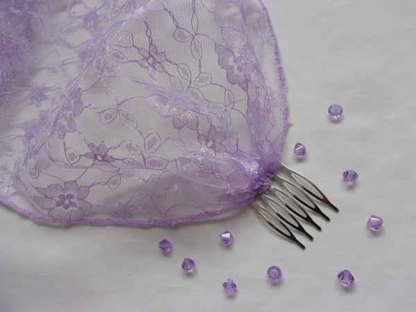 Lilac Lace Bandeau Veil