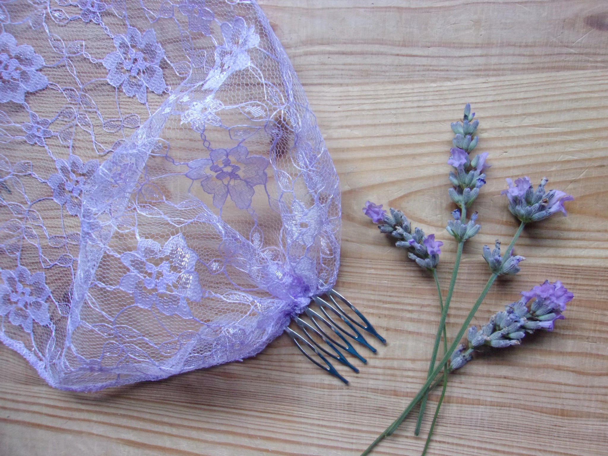 Lilac Lace Bandeau Veil