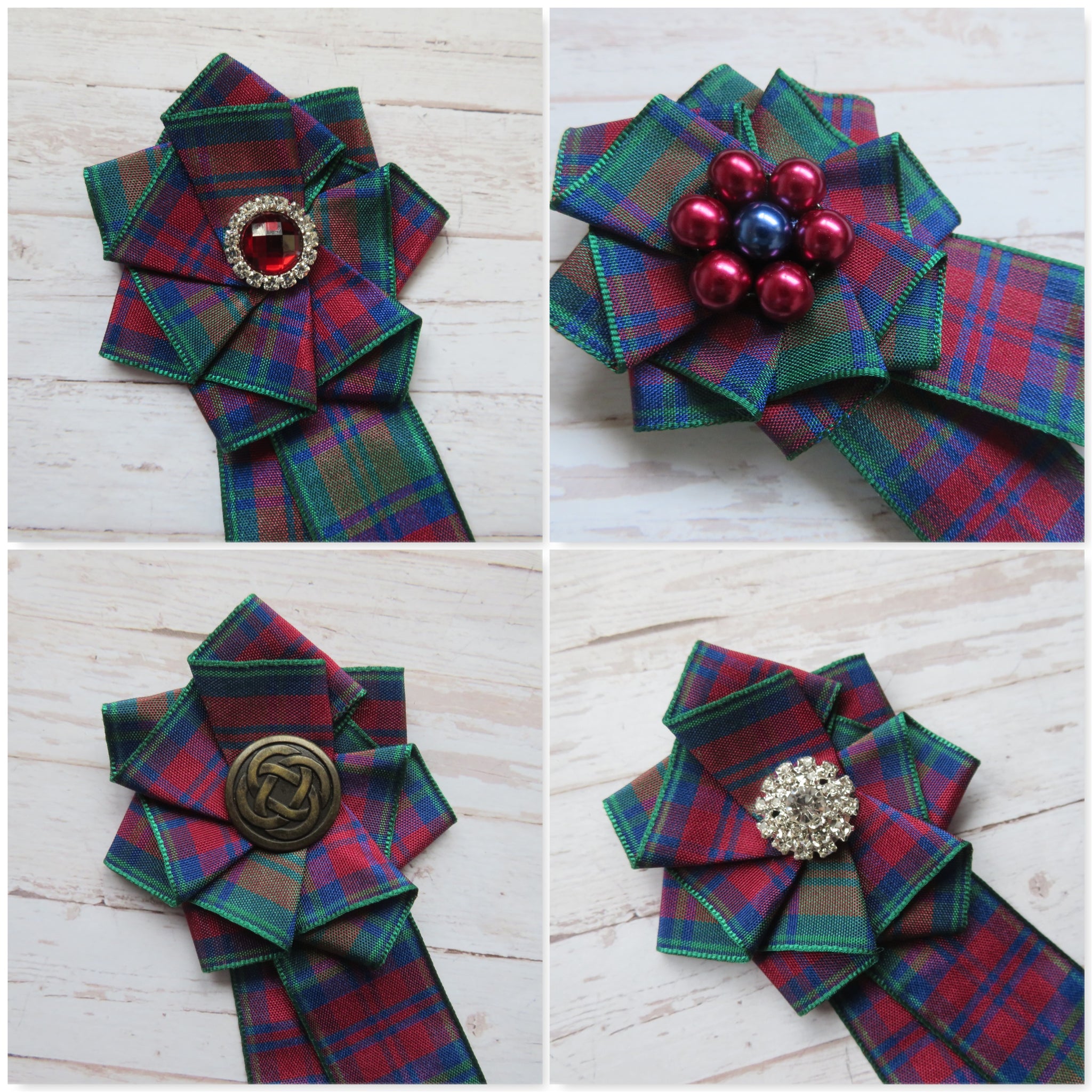 Lindsay Tartan Ruffle Brooch