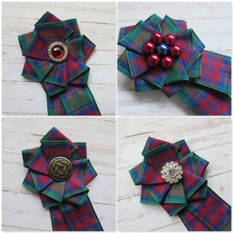 Lindsay Tartan Ruffle Brooch