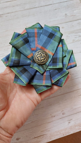 Large Flower of Scotland Tartan Rosette