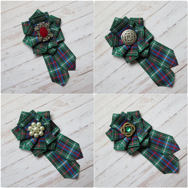 Rose Tartan Ruffle Brooch