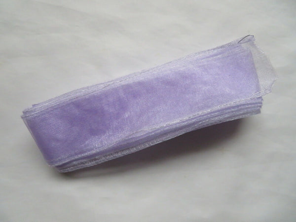 Pale Lilac Wired Edge Sheer Organza Ribbon 2.8m