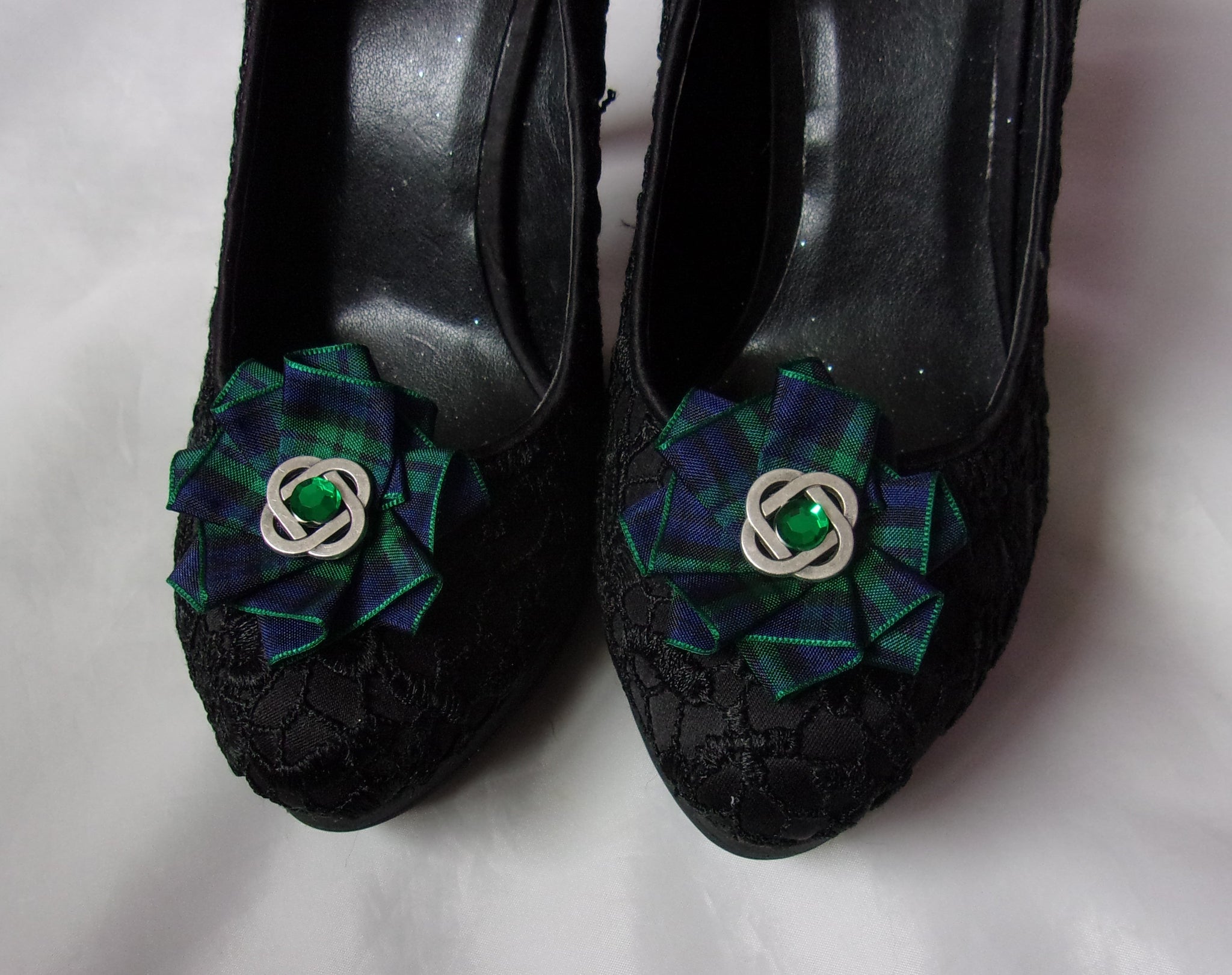 Black Watch Tartan Shoe Clips