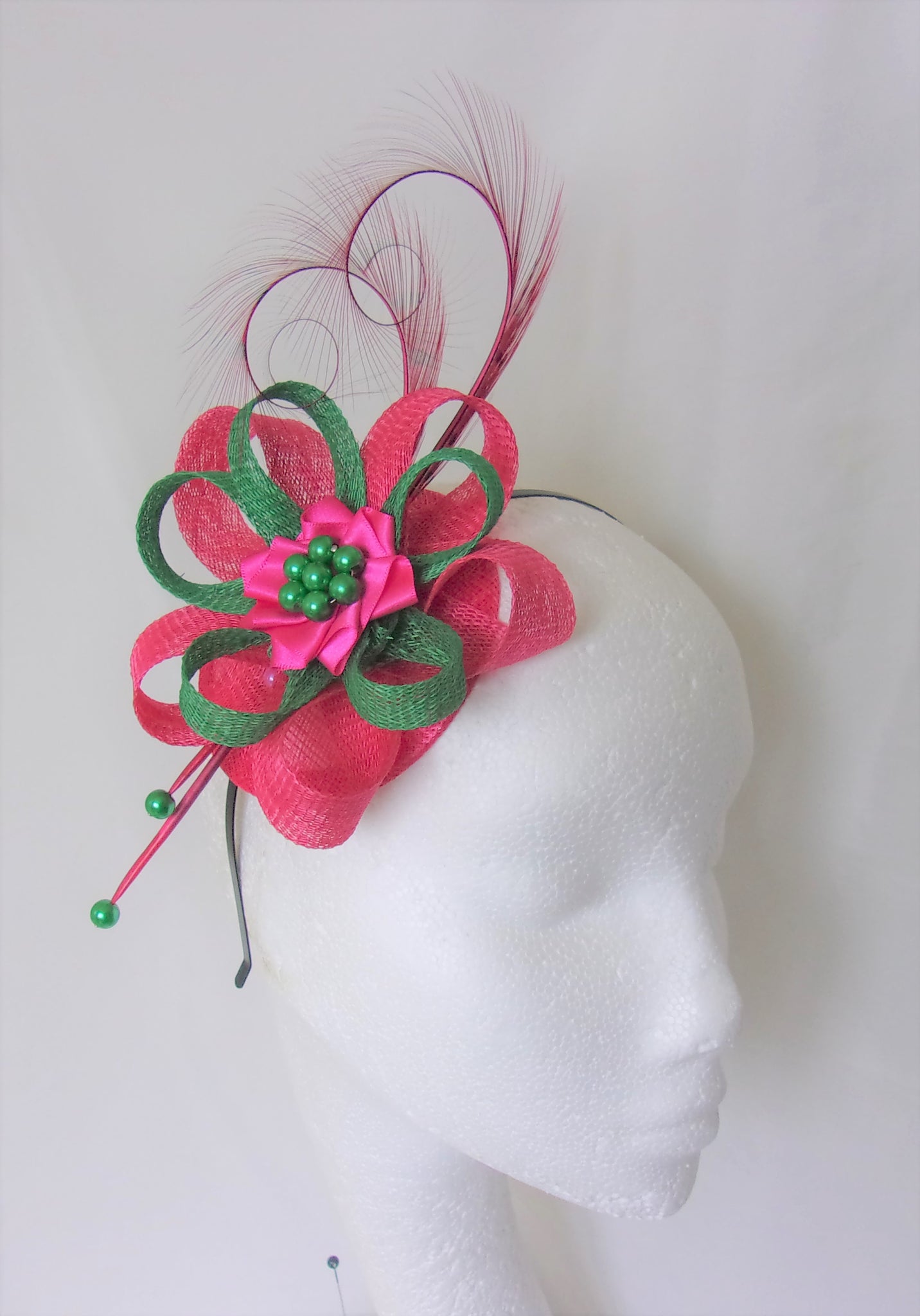 Cerise Raspberry Pink & Emerald Green Delilah