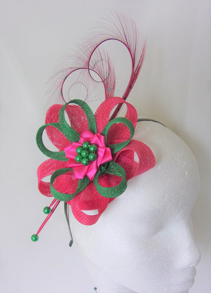 Cerise Raspberry Pink & Emerald Green Delilah