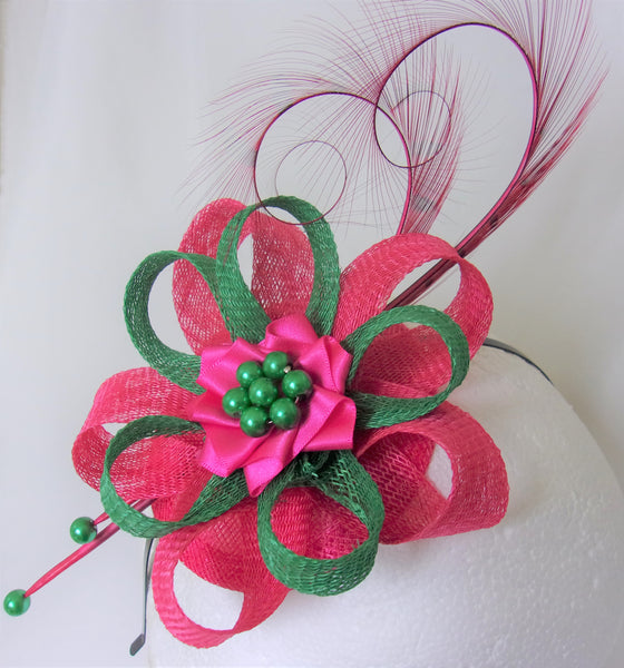 Cerise Raspberry Pink & Emerald Green Delilah