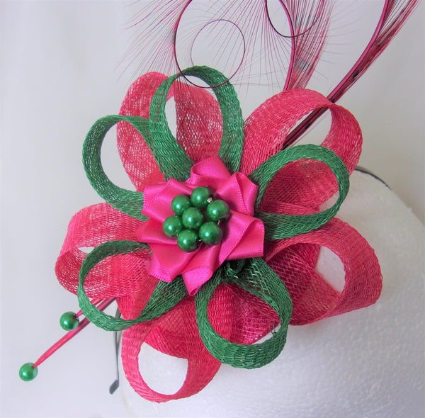 Cerise Raspberry Pink & Emerald Green Delilah